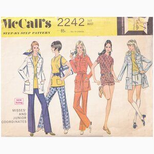 Vintage 60s McCalls 2242 Cool Safari Jacket, Pants and Top Bust 34
